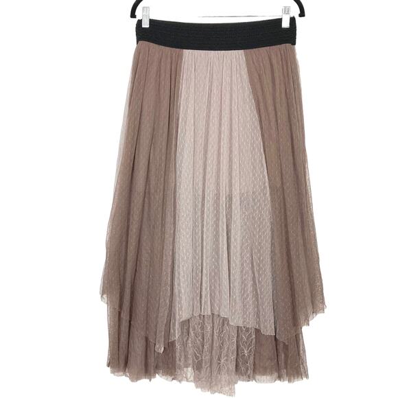 NWOT FREE PEOPLE Skirt M Tulle Mesh Sheer Layered Tiered Pull-On Midi Fairy Tutu - Picture 6 of 15
